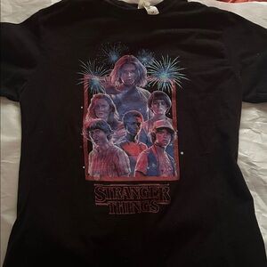 Stranger Things Black Graphic T-Shirt